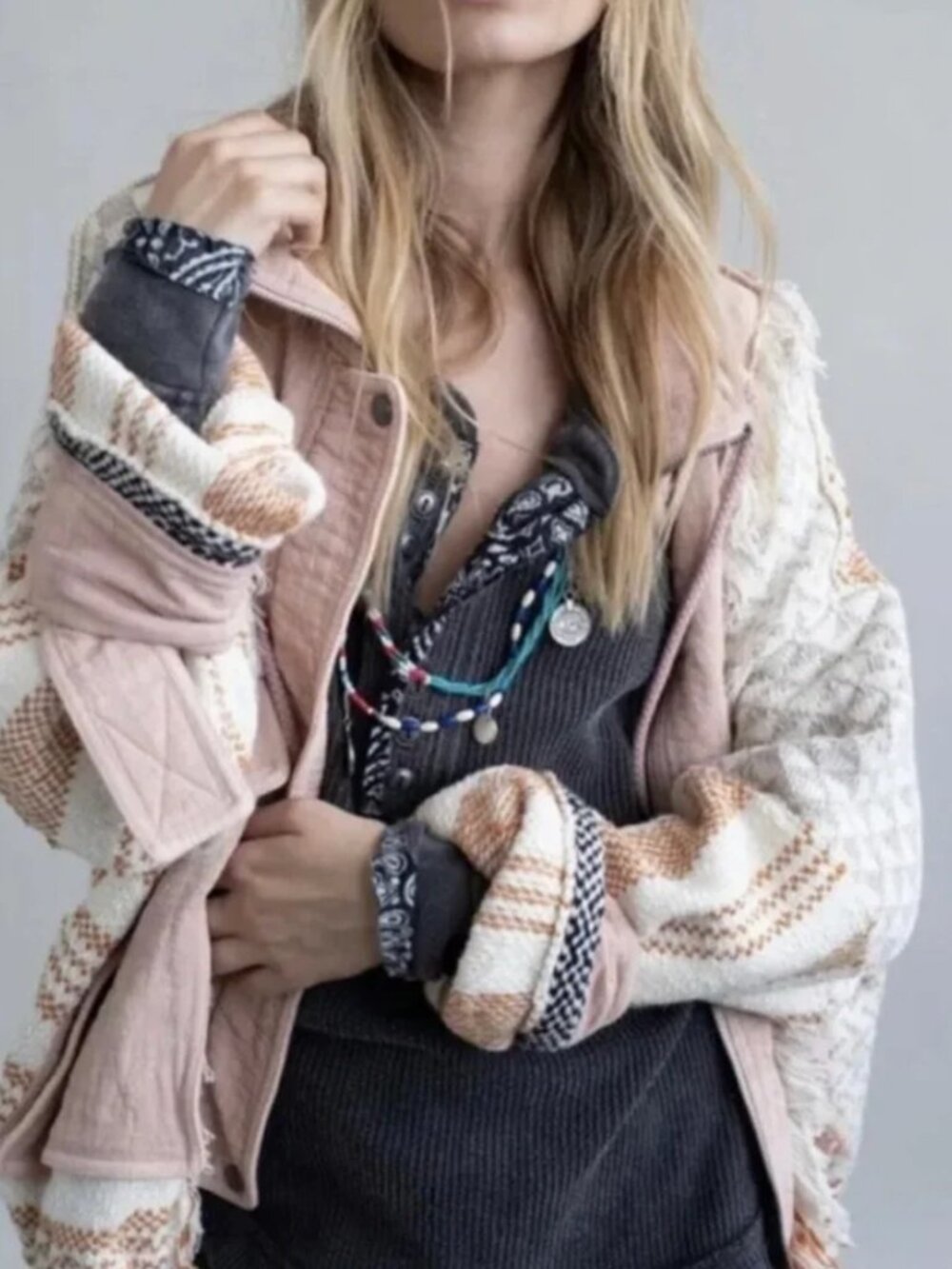 FREE PEOPLE EVERYTHING NICE SUGAR ROSE JACKET - Picture 3 of 13